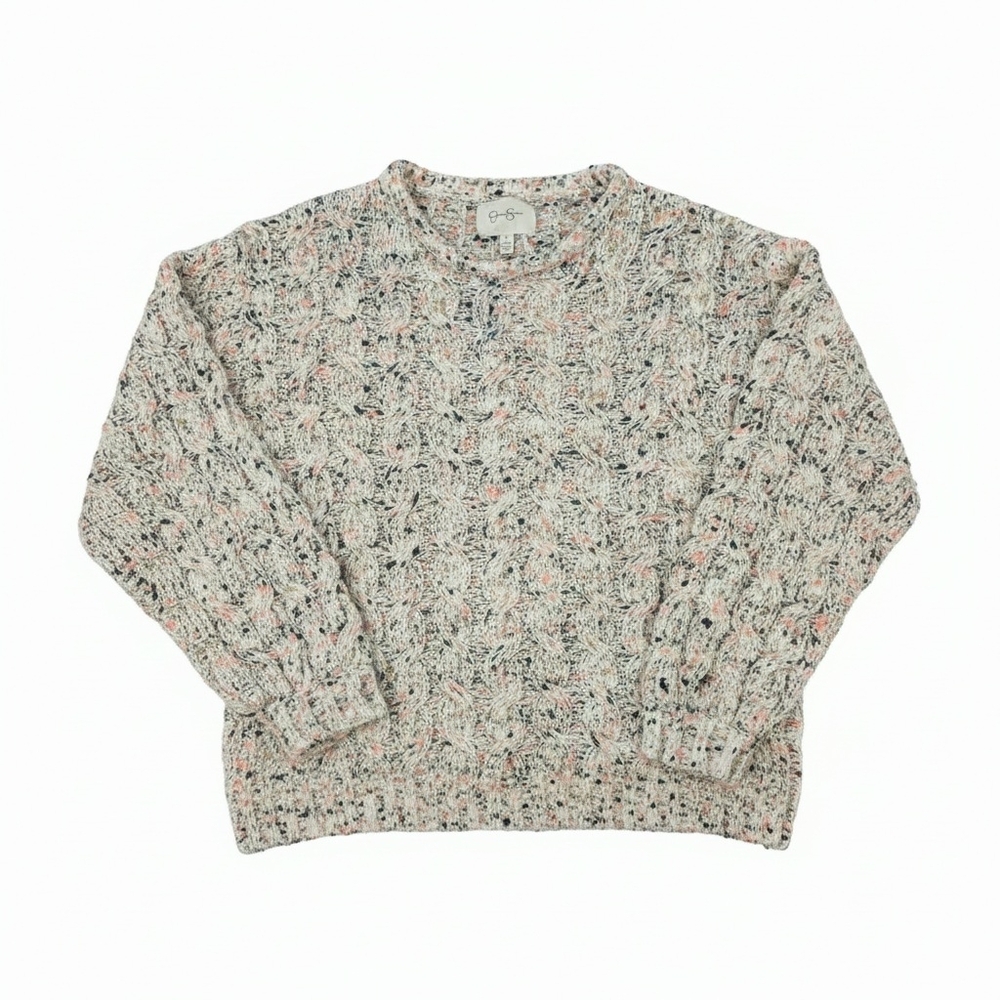 Jessica Simpson Confetti Rainbow Cable Knit Sweater S